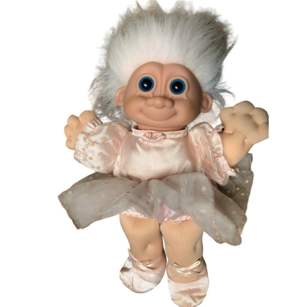 Russ Troll 12" Pink Ballerina Blue Eyes Soft Body Doll Vintage